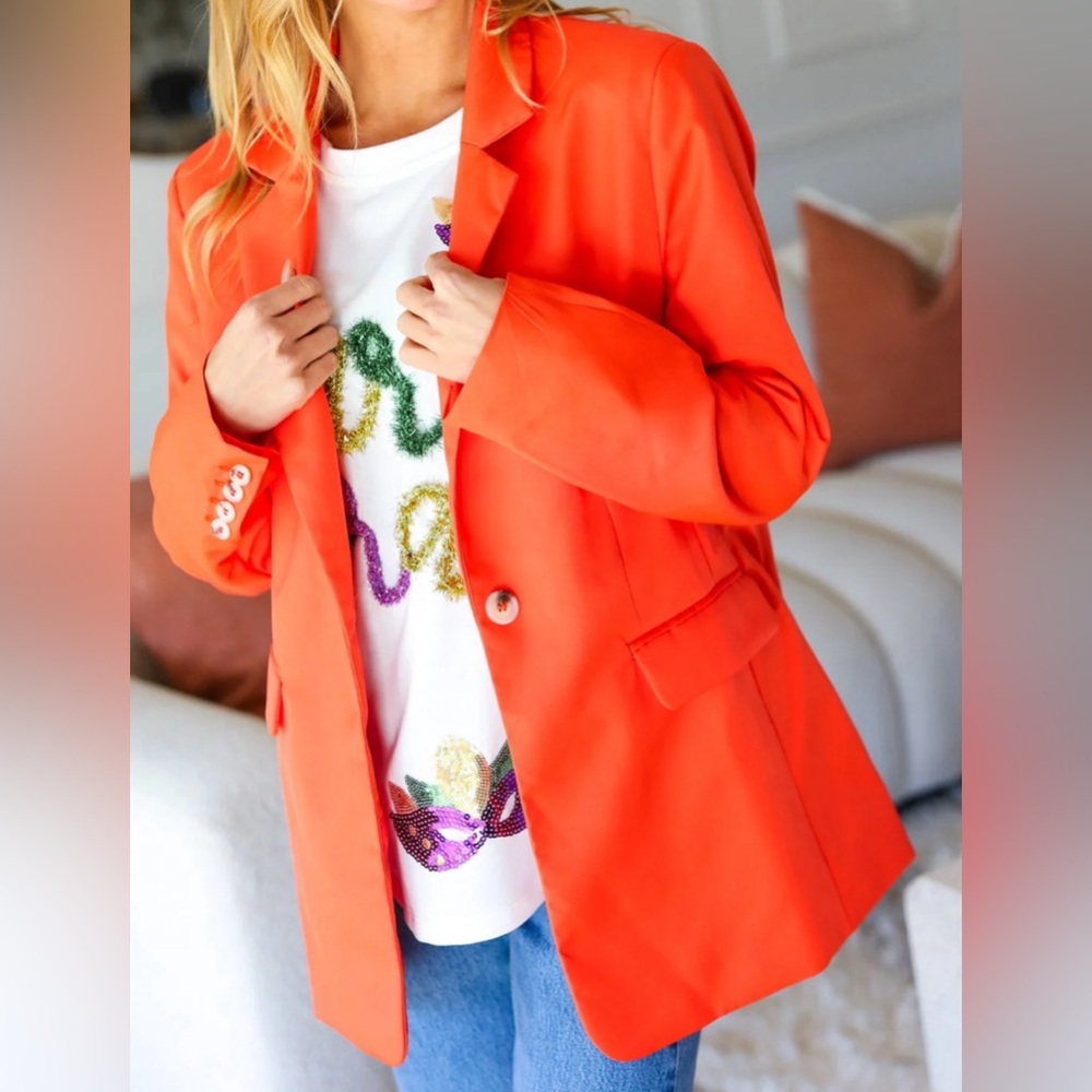 Coral Lined Blazer